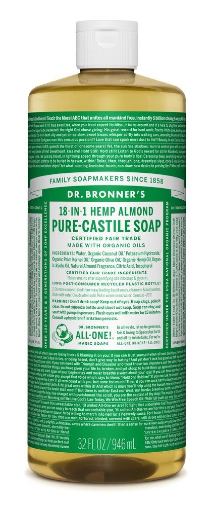 Dr. Bronner's Pure Castile Liquid Soap-Almond 32 oz Liquid