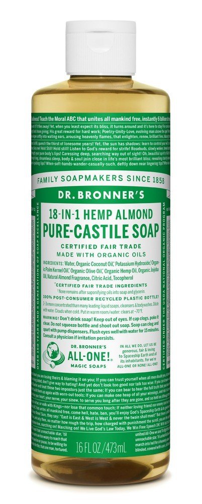 Dr. Bronner&#39;s Pure Castile Liquid Soap-Almond 16 oz Liquid
