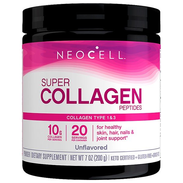 Super Collagen Peptides | Neocell | Collagen Type 1 | Collagen Type 3 | Hair Health | Skin Health | Nail Health | Joint Support | 10 grams of Collagen per Serving | 20 Servings per Container | Unflavored | Keto Certified | Gluten Free | Dietary Supplement | 7 ounce Powder | VitaminLife