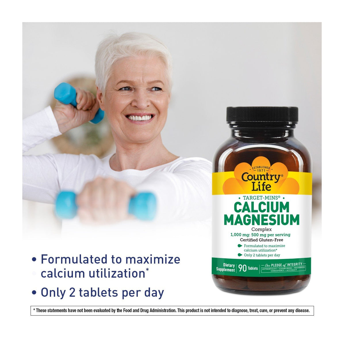 Country Life Calcium Magnesium Complex 1000mg and 500mg 90 Tablet