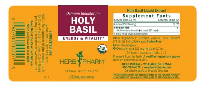 Herb Pharm Holy Basil Extract 1 oz Liquid