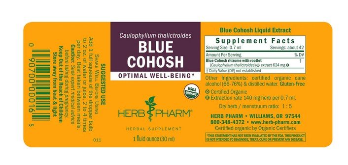 Herb Pharm Blue Cohosh Extract 1 oz Liquid