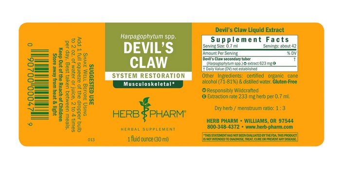 Herb Pharm Devils Claw Extract 1 oz Liquid