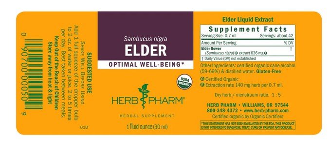 Herb Pharm Elder Extract 1 oz Liquid