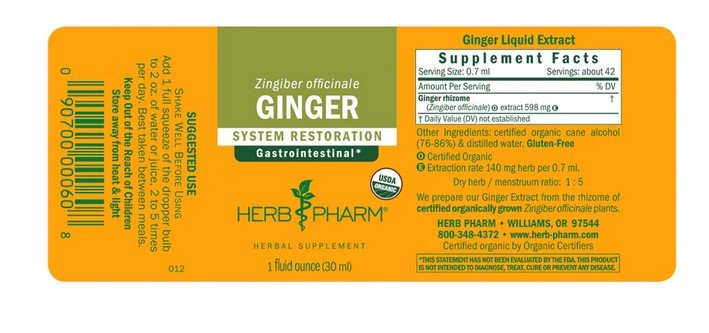 Herb Pharm Ginger Extract 1 oz Liquid