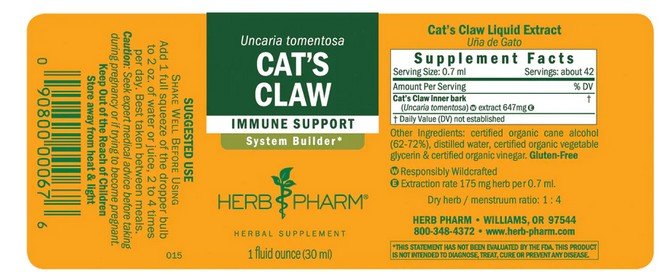 Herb Pharm Cat&#39;s Claw Extract 1 oz Liquid