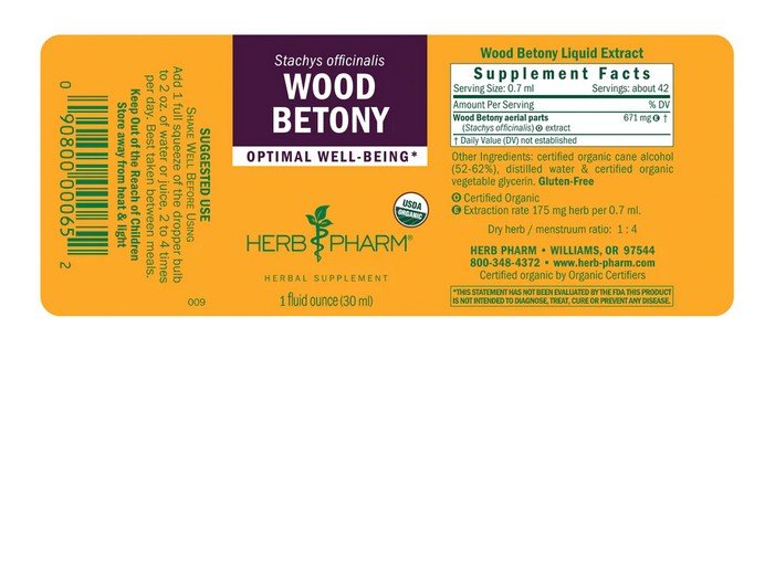 Herb Pharm Wood Betony Extract 1 oz Liquid