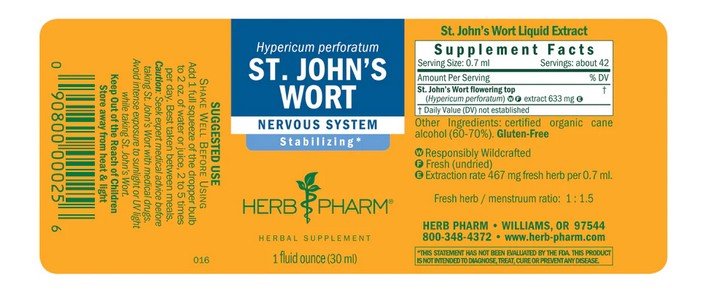 Herb Pharm St. John&#39;s Wort Extract 4 oz Liquid