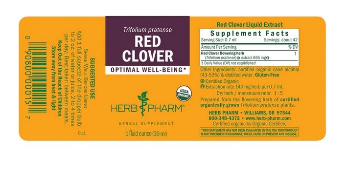 Herb Pharm Red Clover Extract 1 oz Liquid