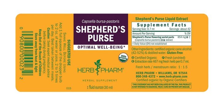 Herb Pharm Shepherds Purse Extract 1 oz Liquid