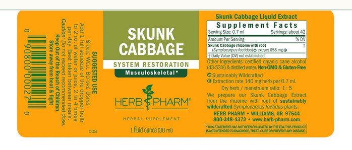 Herb Pharm Skunk Cabbage Extract 1 oz Liquid