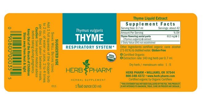 Herb Pharm Thyme Extract 1 oz Liquid