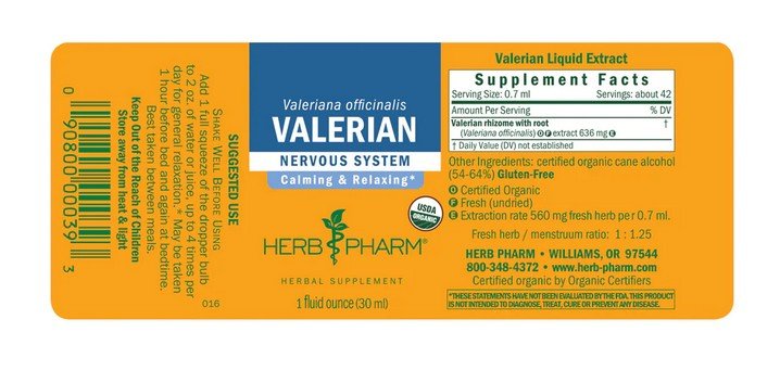 Herb Pharm Valerian Extract 1 oz Liquid