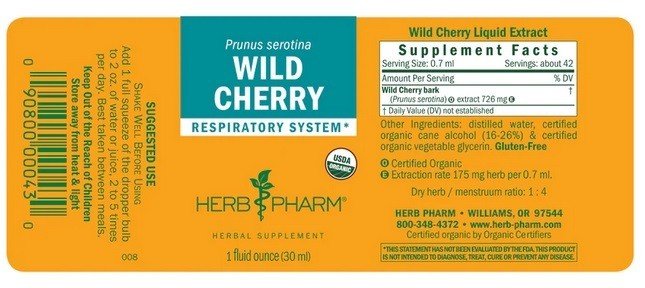 Herb Pharm Wild Cherry Extract 1 oz Liquid