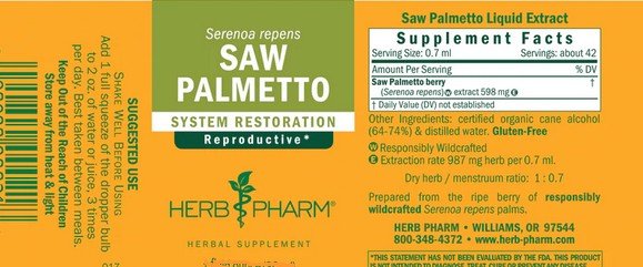 Herb Pharm Saw Palmetto Extract 4 oz Liquid