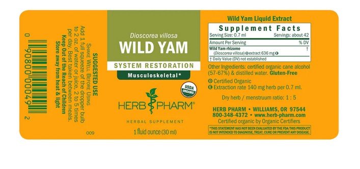 Herb Pharm Wild Yam Extract 1 oz Liquid