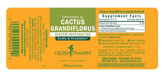 Herb Pharm Cactus Grandiflorus Extract 1 oz Liquid