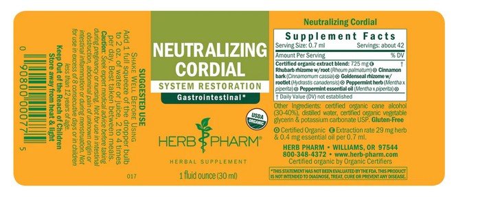Herb Pharm Neutralizing Cordial Compound 1 oz Liquid
