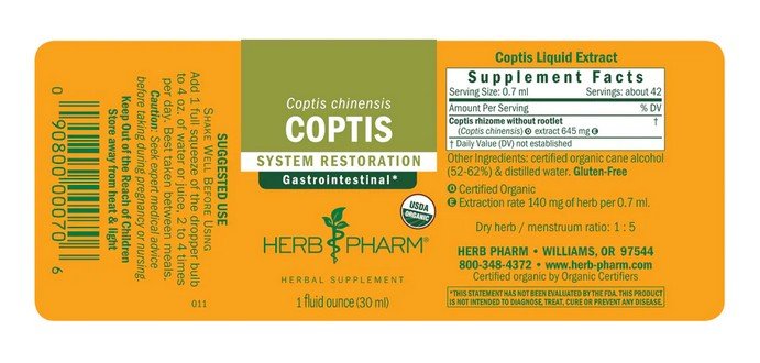 Herb Pharm Coptis Extract 1 oz Liquid