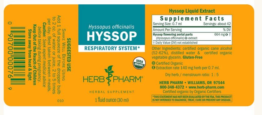 Herb Pharm Hyssop Extract 1 oz Liquid