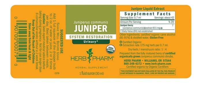 Herb Pharm Juniper Extract 1 oz Liquid