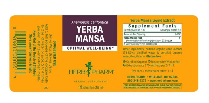 Herb Pharm Yerba Mansa Extract 1 oz Liquid