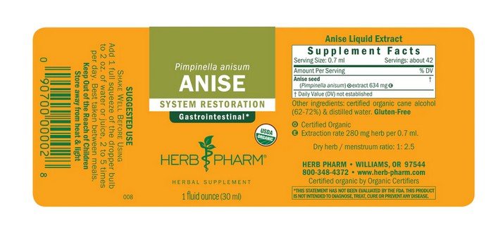 Herb Pharm Anise Extract 1 oz Liquid