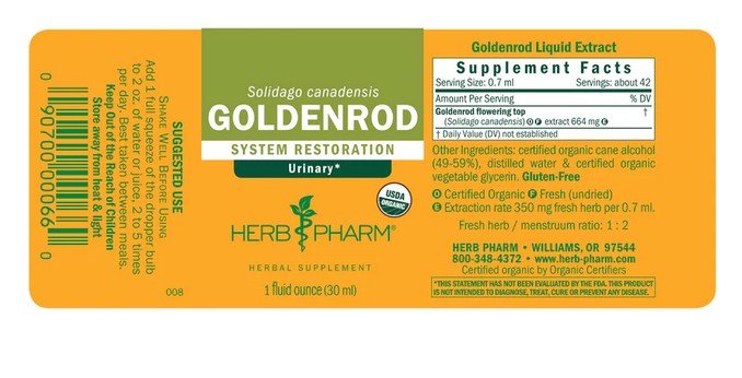 Herb Pharm Goldenrod Extract 1 oz Liquid