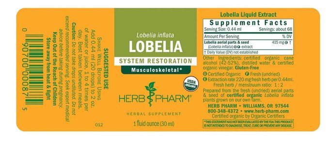 Herb Pharm Lobelia Extract 1 oz Liquid