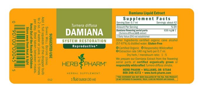 Herb Pharm Damiana Extract 1 oz Liquid