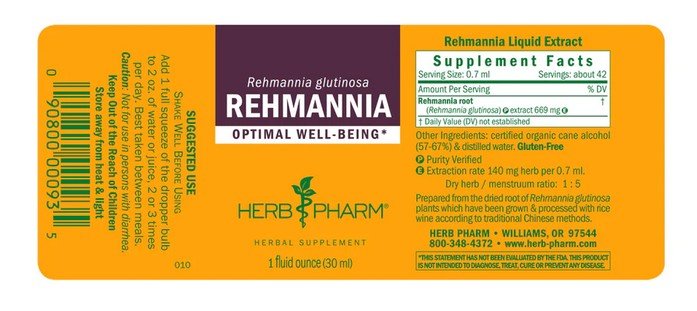 Herb Pharm Rehmannia Extract 1 oz Liquid