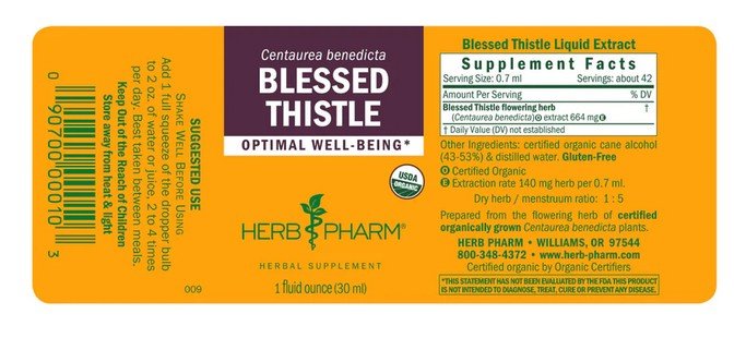 Herb Pharm Blessed Thistle Extract 1 oz Liquid