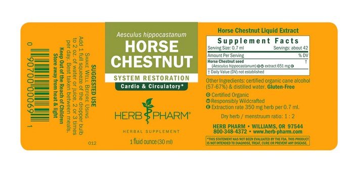 Herb Pharm Horse Chestnut Extract 1 oz Liquid