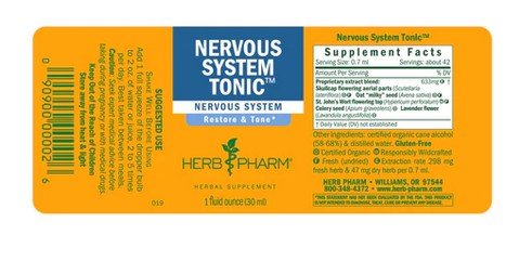 Herb Pharm Nervous System Tonic 1 oz Liquid