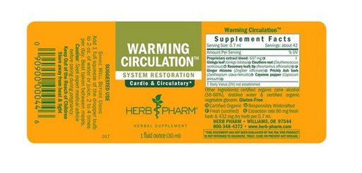 Herb Pharm Warming Circulation Tonic 1 oz Liquid