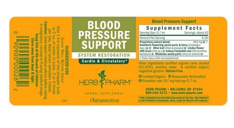 Herb Pharm Blood Pressure Support 1 oz Liquid