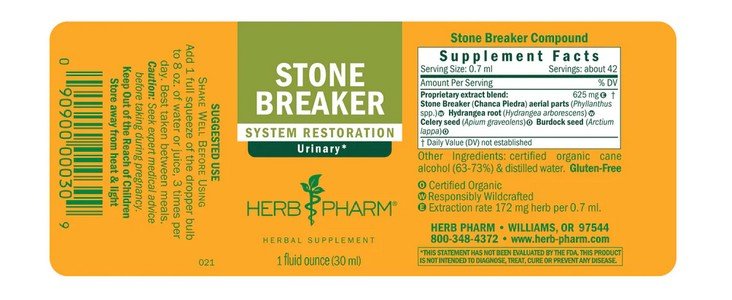 Herb Pharm Stone Breaker Compound 1 oz Liquid