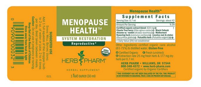 Herb Pharm Menopause Health 1 oz Liquid