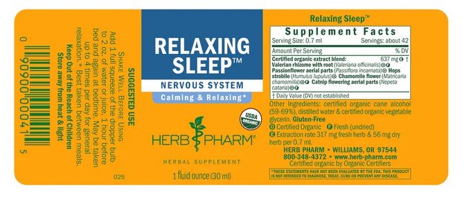 Herb Pharm Relaxing Sleep 1 oz Liquid