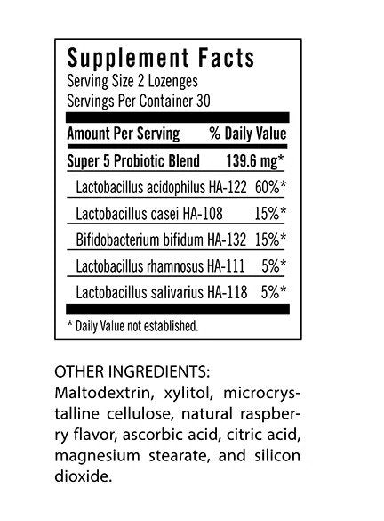 Flora Inc Udo&#39;s Choice Super 5 Probiotic 60 Lozenge