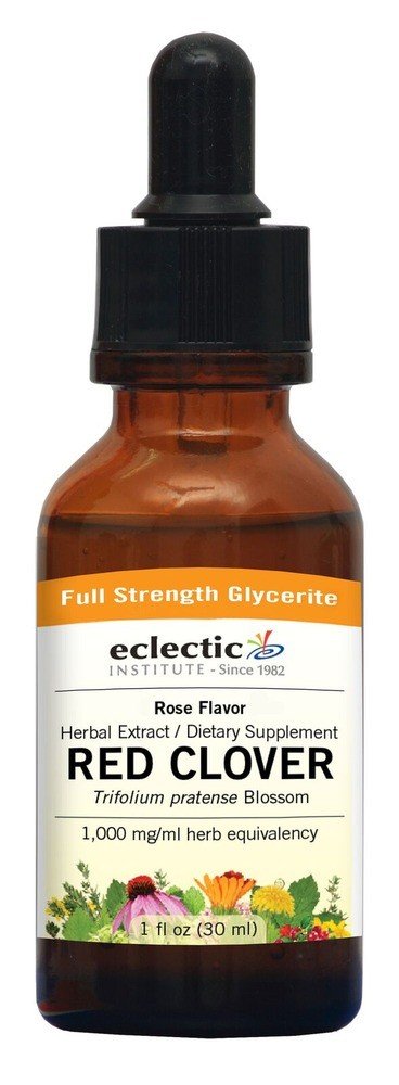 Eclectic Herb Red Clover Rose Flavored No Alcohol Glycerite 1 oz Liquid