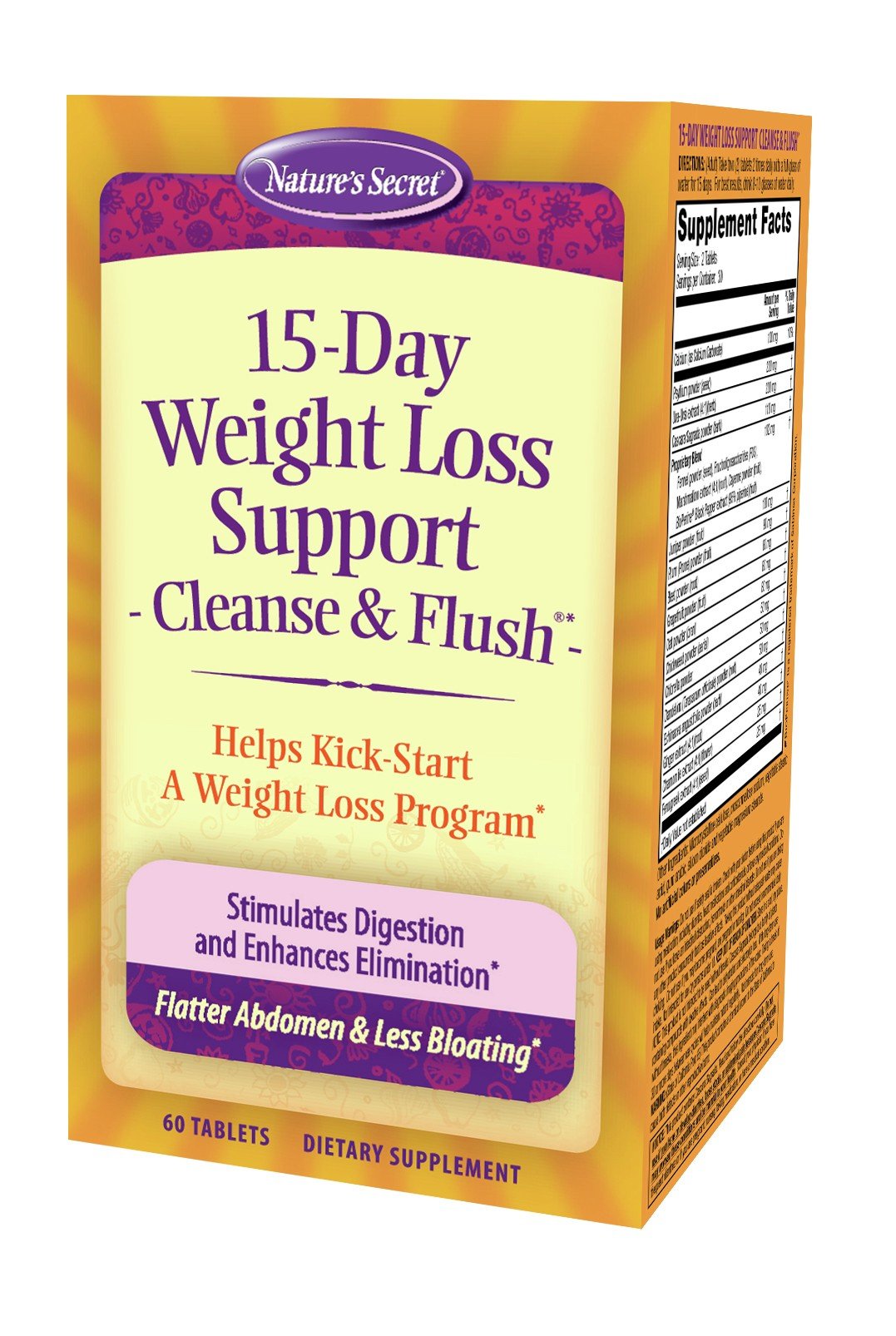 Nature&#39;s Secret 15 Day Weight Loss Cleanse &amp; Flush 60 Tablet