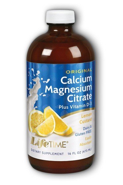 LifeTime Liquid Calcium Magnesium Citrate Lemon Custard Plus Vitamin D-3 16 oz Liquid