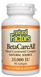 Natural Factors BetaCareAll Mixed Carotenoid Complex 25,000 IU 90 Softgel