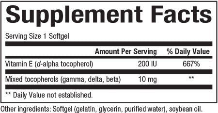 Natural Factors Mixed E 200 IU 90 Softgel