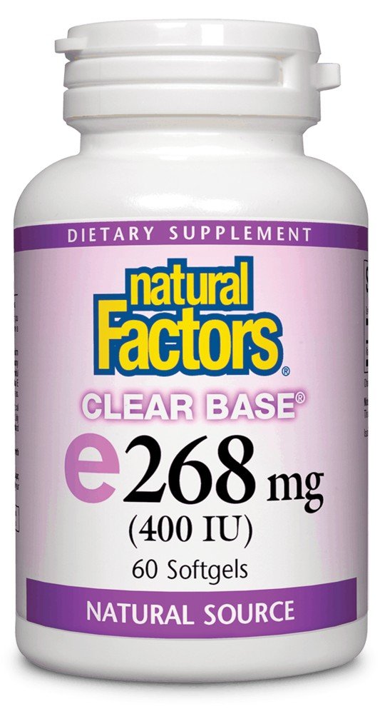 Natural Factors Clear Base e268 mg (400 IU) 60 Softgel