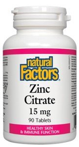 Natural Factors Zinc Citrate 15mg 90 Tablet