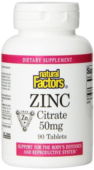 Natural Factors Zinc Citrate 50mg 90 Tablet