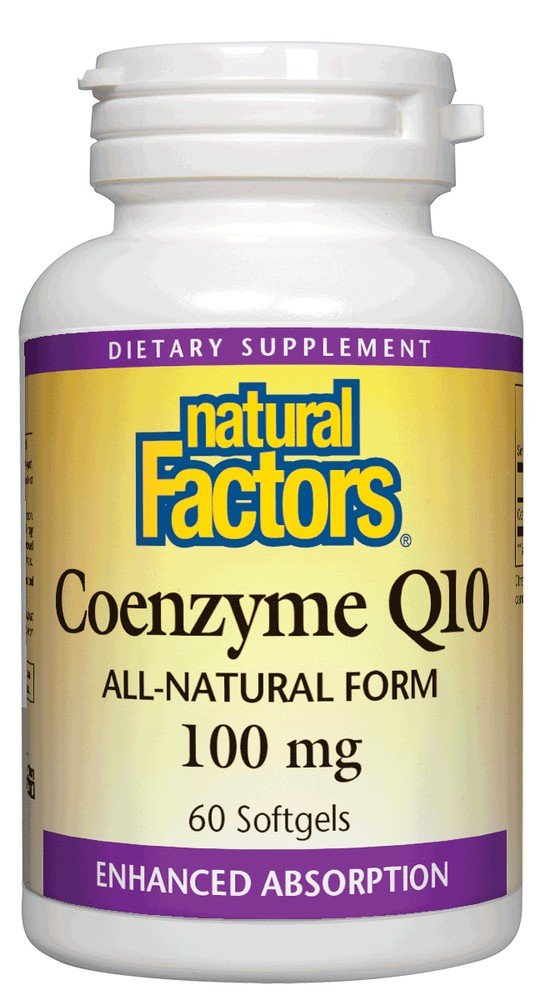 Natural Factors Coenzyme Q10 100mg In Base of Rice Bran Oil 60 Softgel