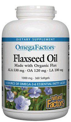 Natural Factors Flaxseed Oil 1000mg High Lignan Organic 90 Softgel